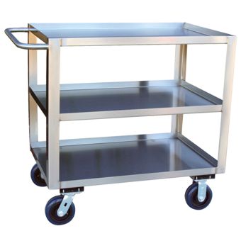  three shelf stainless steel cart