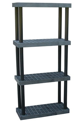 Industrial Plastic Shelving | Four Shelf Grid Top Plastic Shelving | DC ...