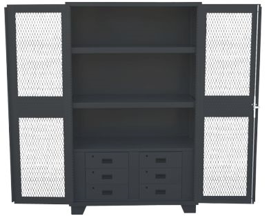 Hu236 Clearview Door Storage Cabinet W Drawers 24 X 36